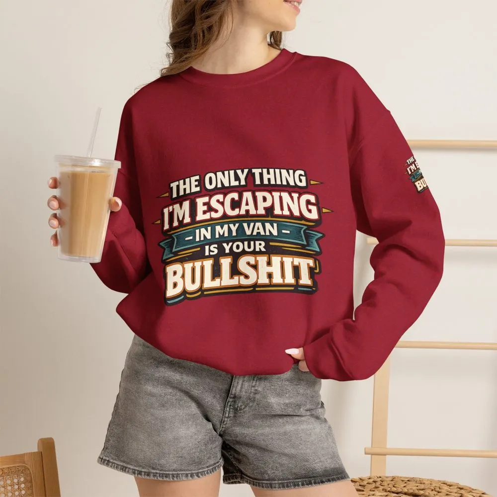 Unisex Heavy Blend™ Crewneck Sweatshirt — "The Only Thing I´m Escaping" Design F**K-Line