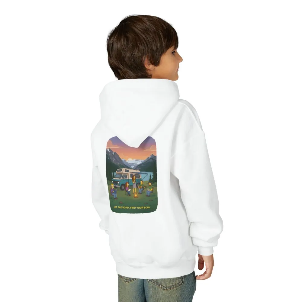Youth Hoodie(Gildan) – "Hit The Road-Find Your Soul" (Design Sitcom-Line)