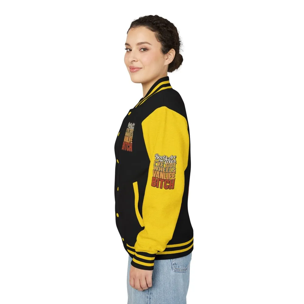 8051282886037220227_2048.jpeg Unisex Heavyweight Letterman Jacket — "Roots Are For Trees" Design F**K-Line