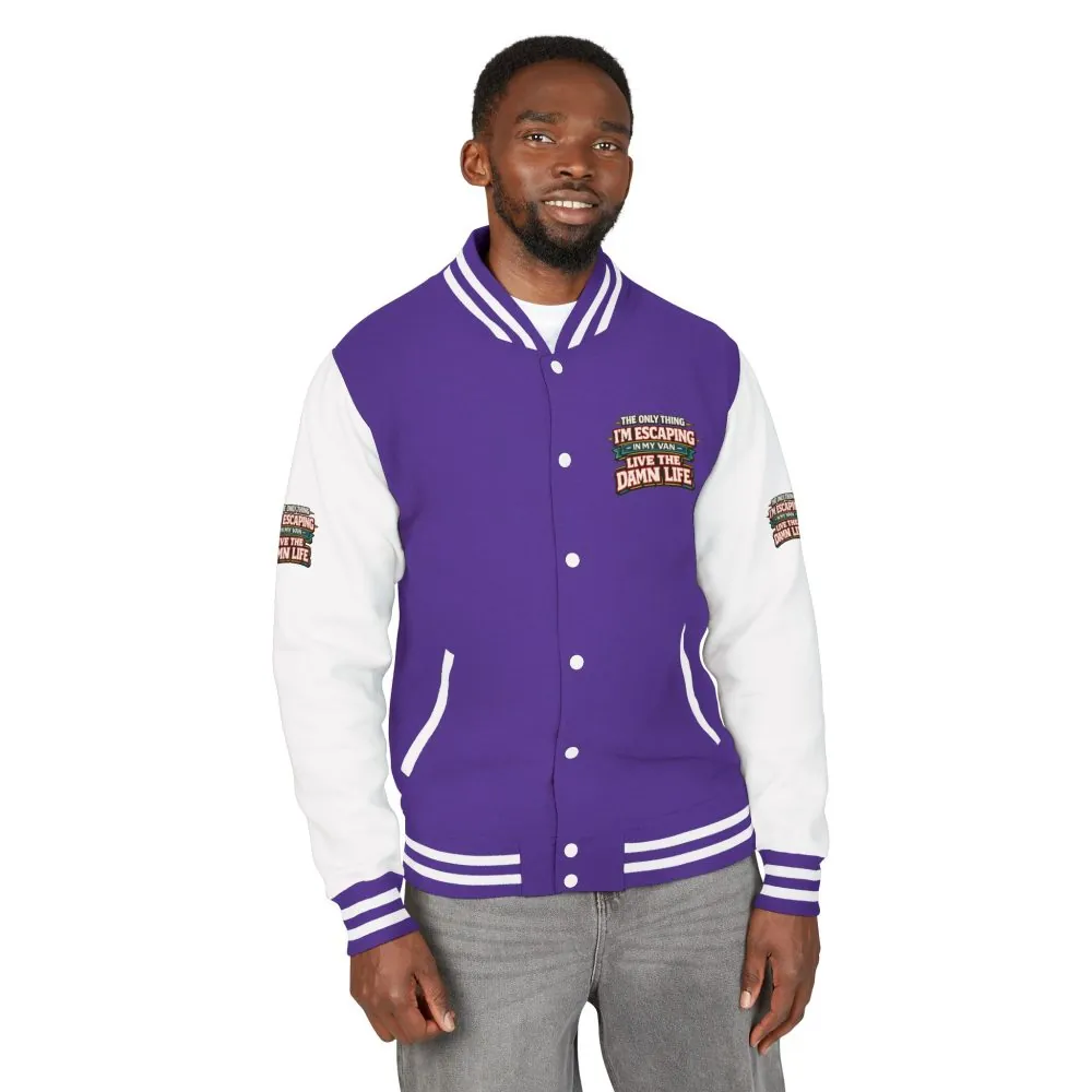 Unisex Heavyweight Letterman Jacket — "The Only Thing I´m Escaping" Design F**K-Line