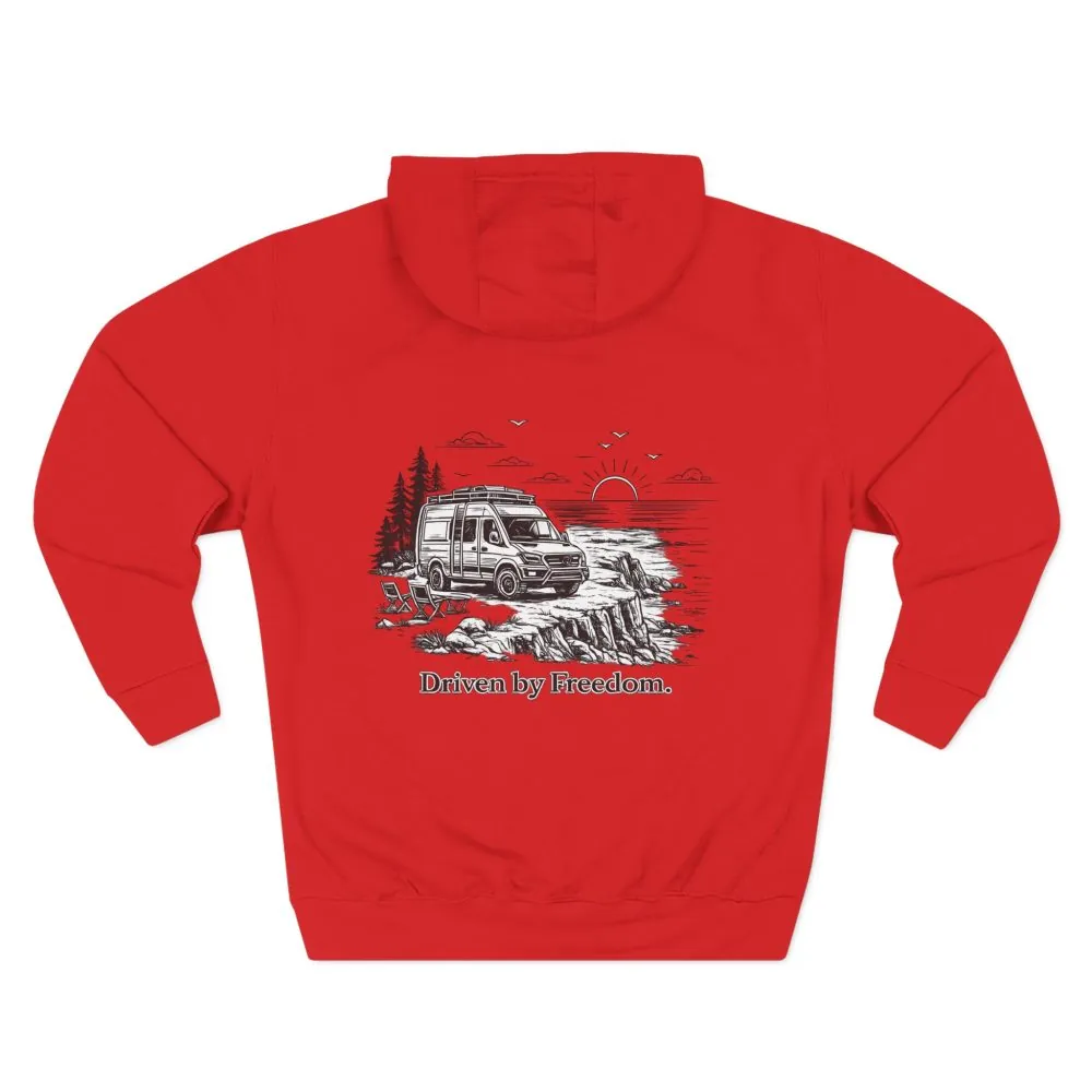 8056804801663845510_2048.jpeg Three-Panel Fleece Hoodie - "Driven By Freedom" Design Minimal-Line