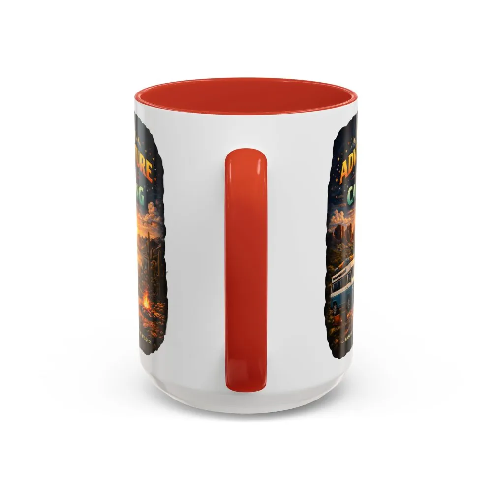 Accent Coffee Mug (11, 15oz) — "Adventure Is Calling" Design Scenic-Line