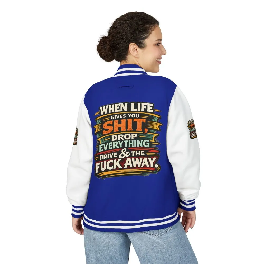 8060994384452906380_2048.jpeg Unisex Heavyweight Letterman Jacket — "When Live Gives You Shit" Design F**K-Line