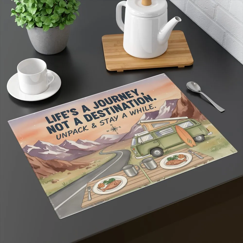 8068464770405094121_2048.jpeg Vanlife Placemat — "Life's a Journey, Not a Destination" Dining Mat