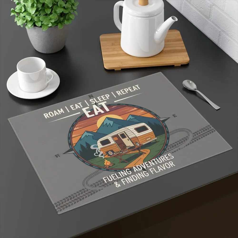 Vanlife Placemat — "Roam | Eat | Sleep | Repeat" Camping Table Mat
