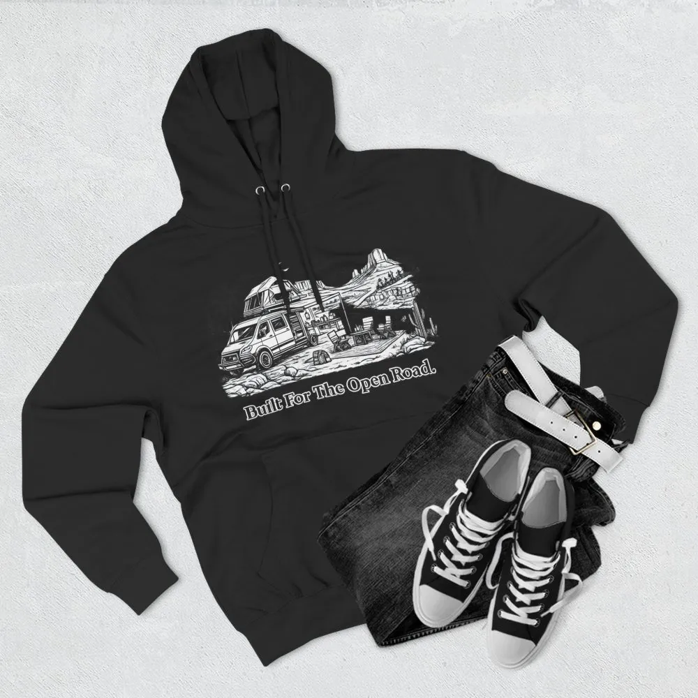 8083361335831721010_2048.jpeg Three-Panel Fleece Hoodie - "Built For The Open Road" Design Minimal-Line