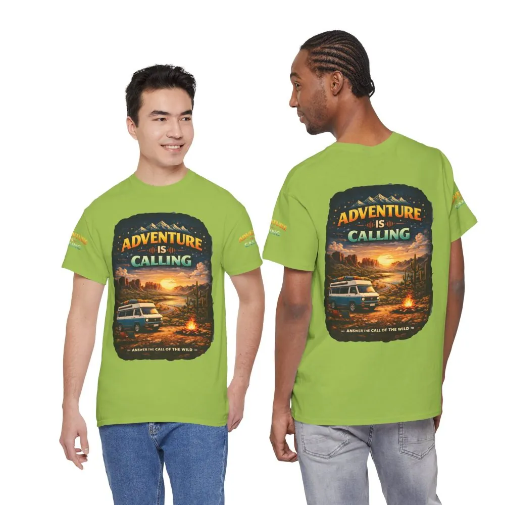 808914879325461140_2048.jpeg Unisex Heavy Cotton Tee — "Adventure Is Calling" Design Scenic-Line