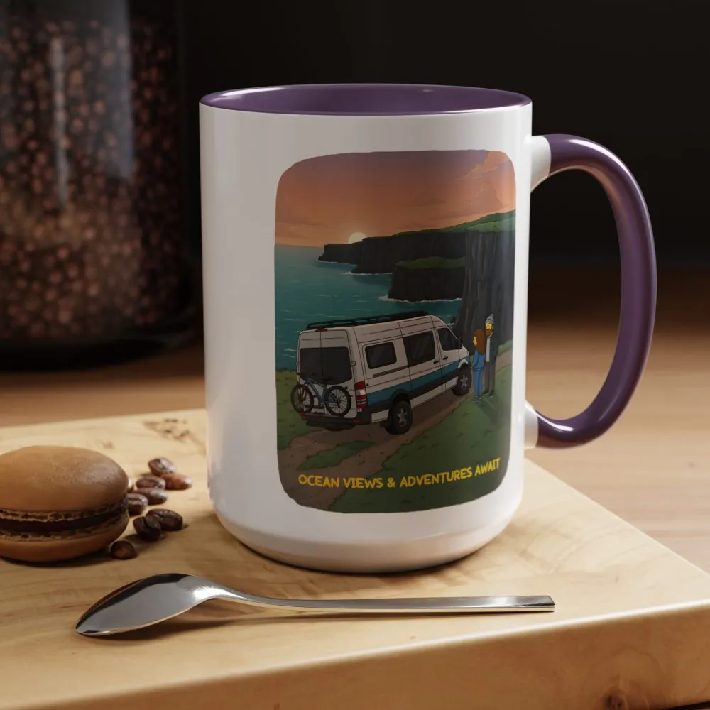 8097101051343735339_2048.jpeg Accent Coffee Mug (11, 15oz) — "Ocean Views-Adventures Awaits" Design Sitcom-Line