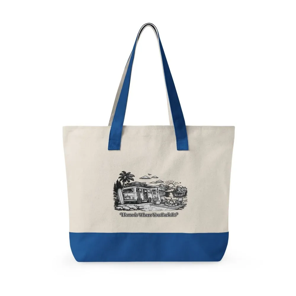 8114001959938218497_2048.jpeg Zippered Canvas Tote — "Adventure Is Where You park It" (Design Minimal-Line)