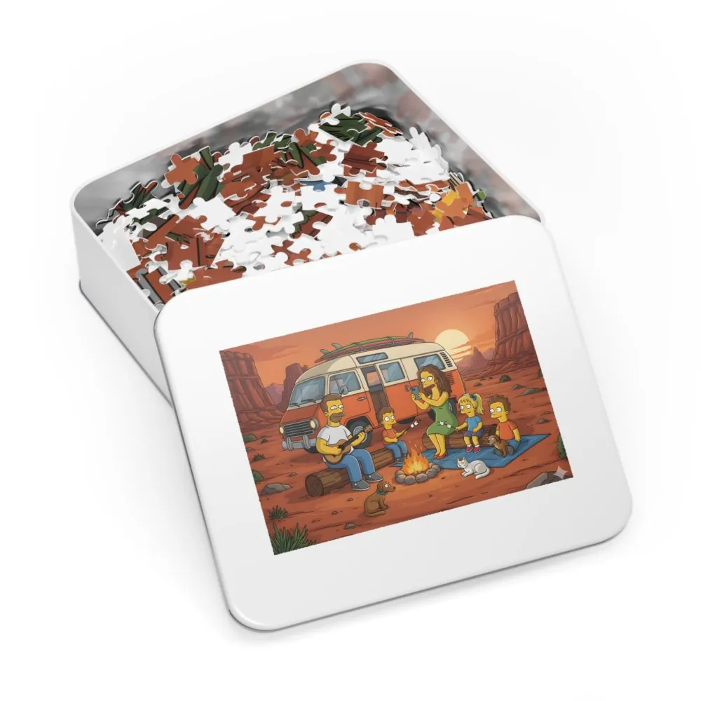 Jigsaw Puzzle with Tin — Sunset Van Adventure