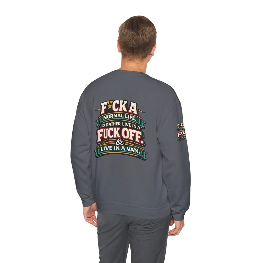 8122156849122700554_2048.jpeg Unisex Heavy Blend™ Crewneck Sweatshirt — "Fuck A Normal Life" Design F**K-Line