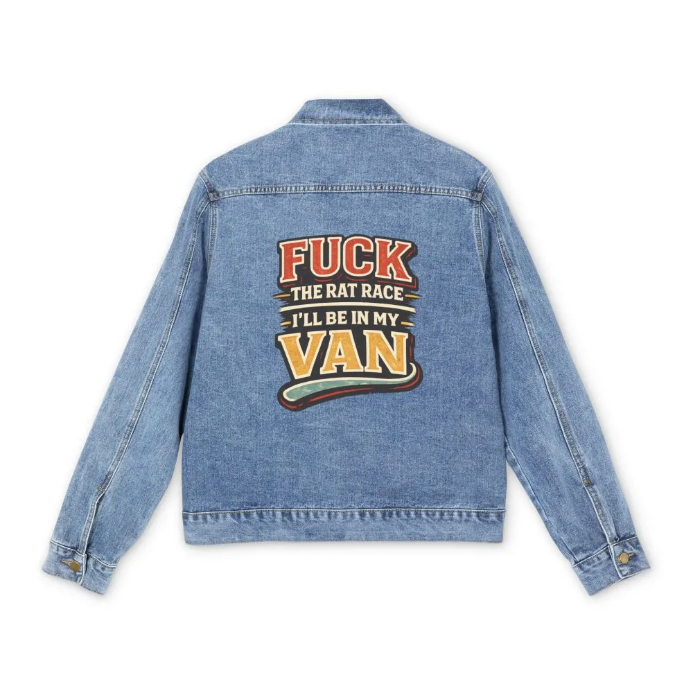 Men's Denim Jacket — "Fuck The Rat Race" Design F**K-Line