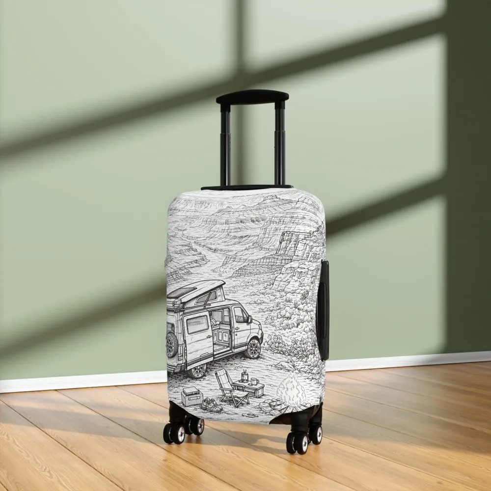 8164449909916122945_2048.jpeg Luggage Cover — Adventure Camper Sketch Travel Suitcase