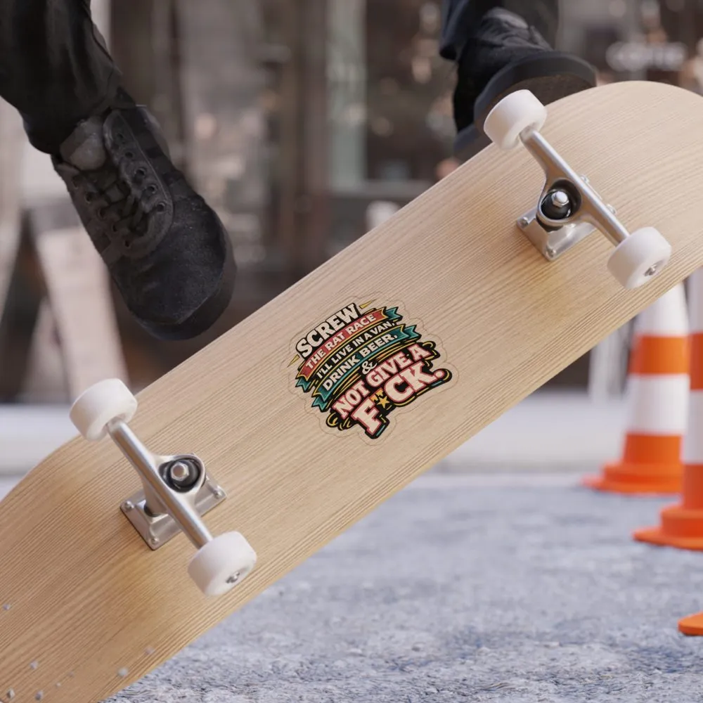 Transparent Outdoor Stickers – "Screw The Rat Race" Design F**K-Line