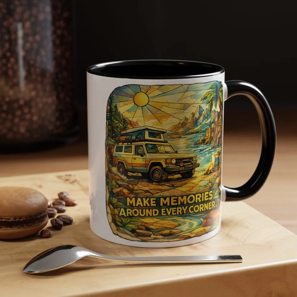 8183778999628917202_2048.jpeg Accent Coffee Mug (11, 15oz) — "Make Memories Around Every Corner" Design Cubic-Line