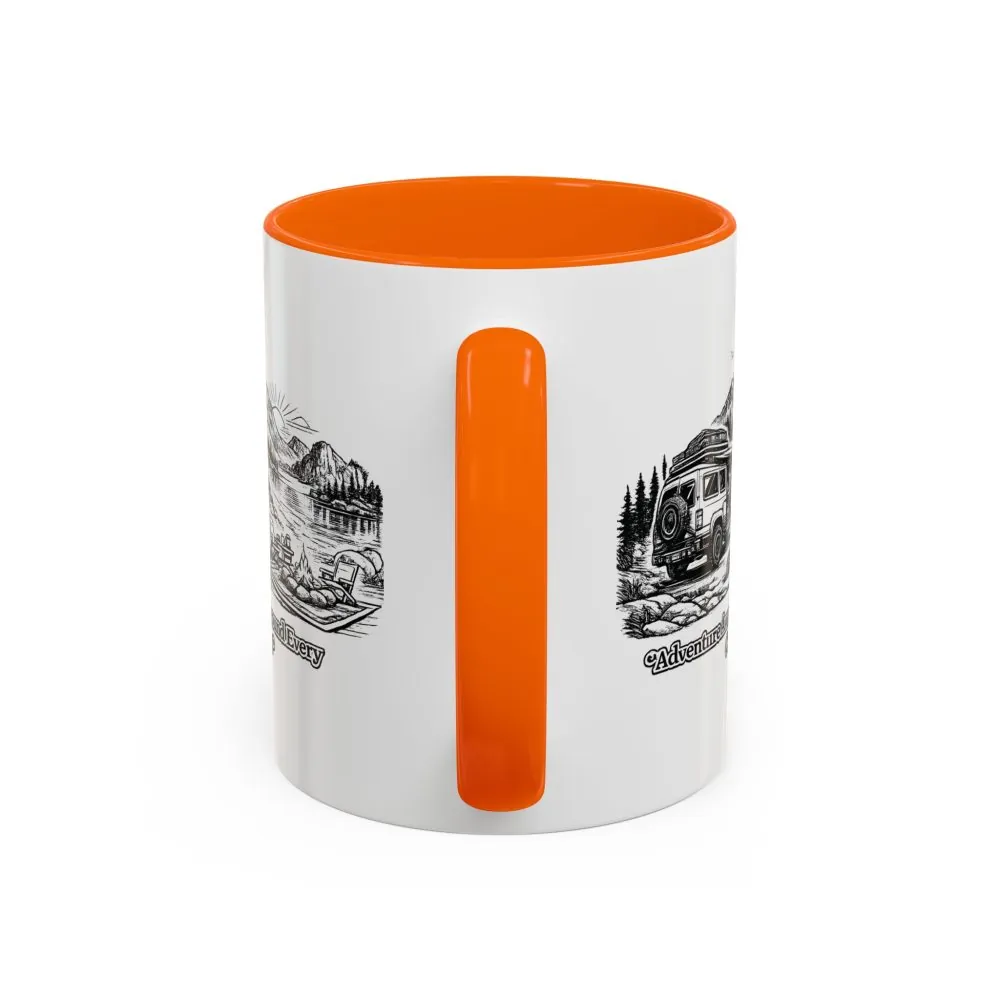 8193035841800600151_2048.jpeg Accent Coffee Mug (11, 15oz) — "Adventure Awaits Around Every Corner" Design Minimal-Line