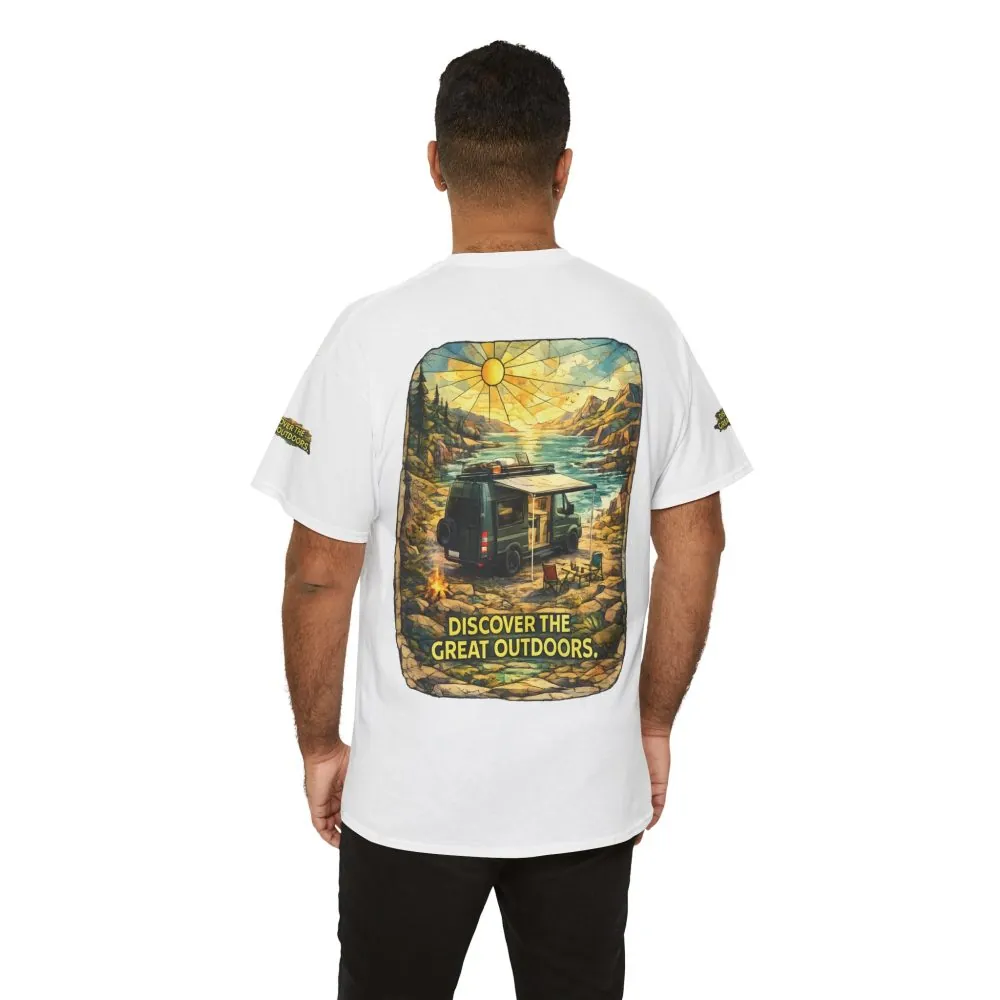 8193958461539226465_2048.jpeg Unisex Heavy Cotton Tee — "Discover The Great Outdoors" Design Cubic-Line