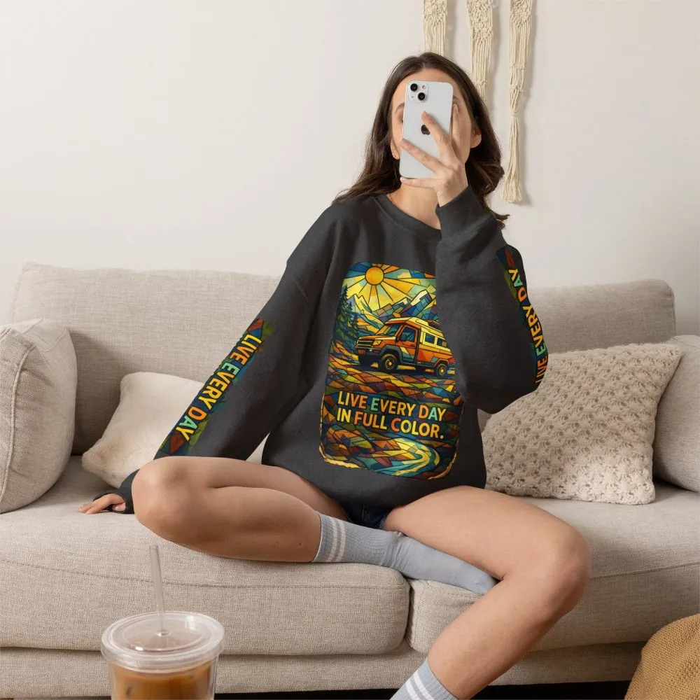 8199599435096798287_2048.jpeg Unisex Heavy Blend™ Crewneck Sweatshirt — "Live Every Day InFull Color" Design Cubic-Line