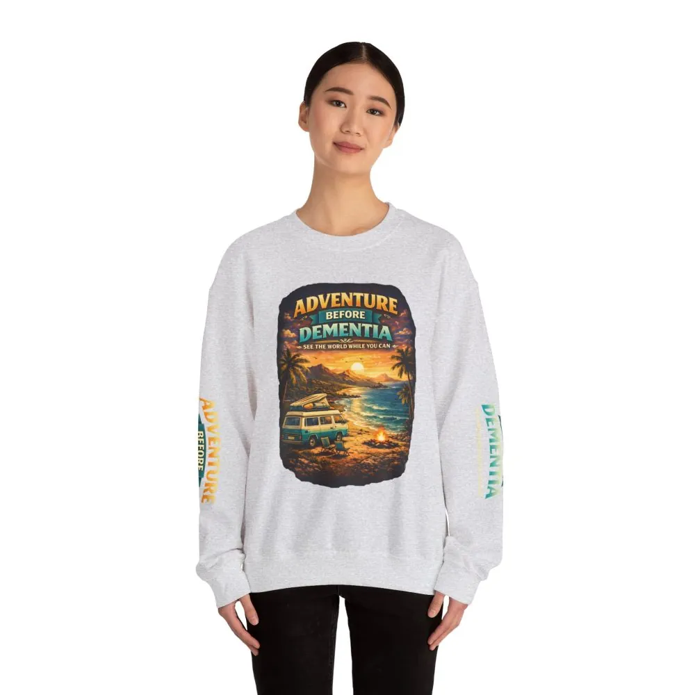 8205759552180712218_2048.jpeg Unisex Heavy Blend™ Crewneck Sweatshirt — "Adventure Before Dementia" Design Scenic-Line