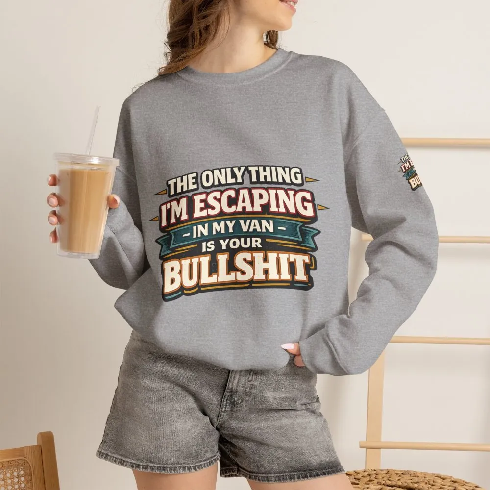 Unisex Heavy Blend™ Crewneck Sweatshirt — "The Only Thing I´m Escaping" Design F**K-Line