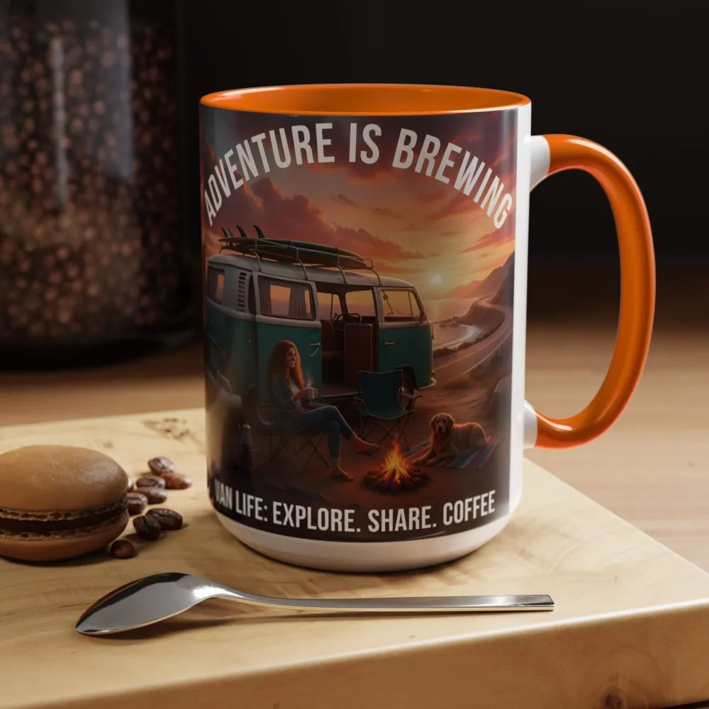 8226199665172240208_2048.jpeg Accent Coffee Mug (11, 15oz) — "Adventure is brewing"