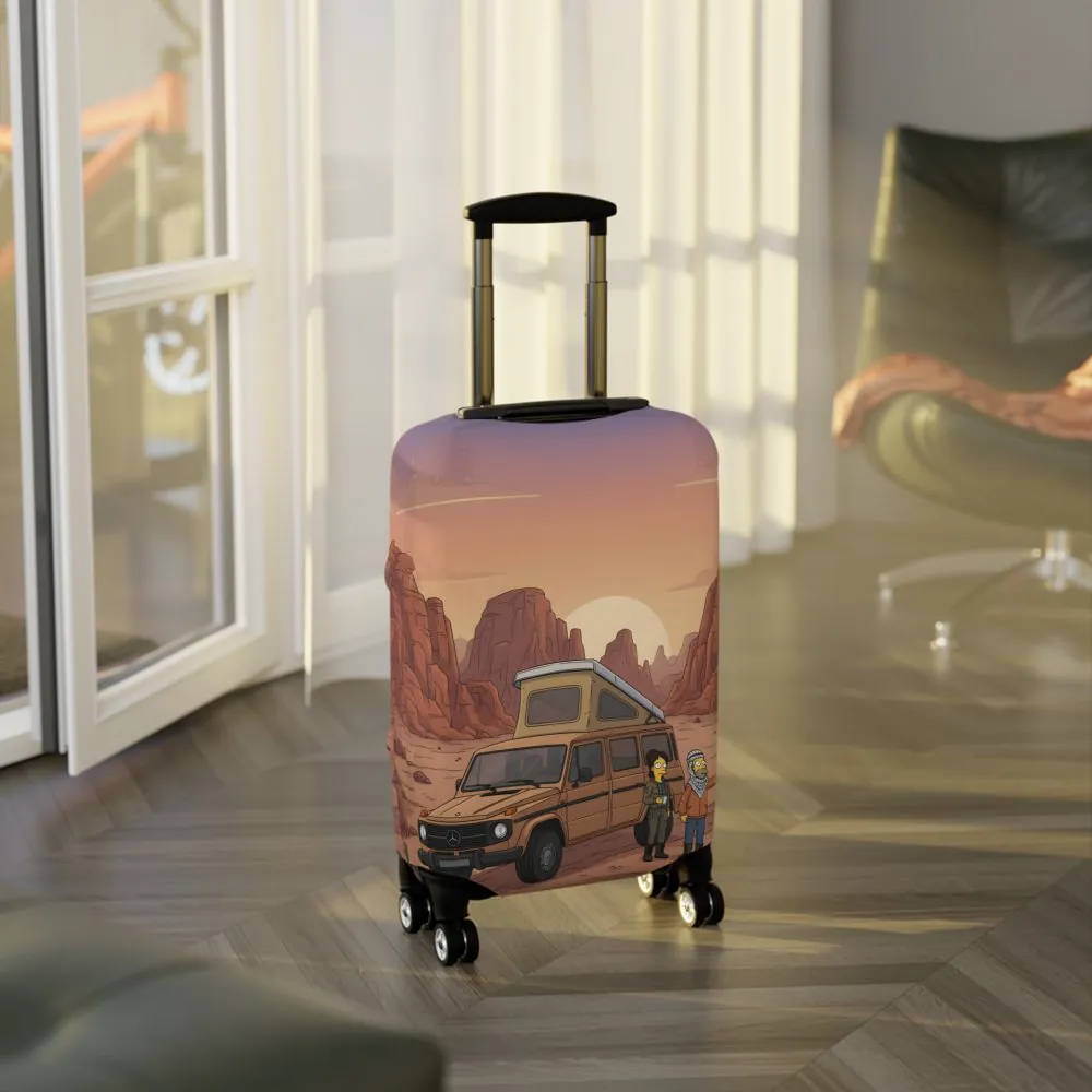 Luggage Cover — Adventure Camper Sketch Travel Suitcase(Design Sitcom-Line)