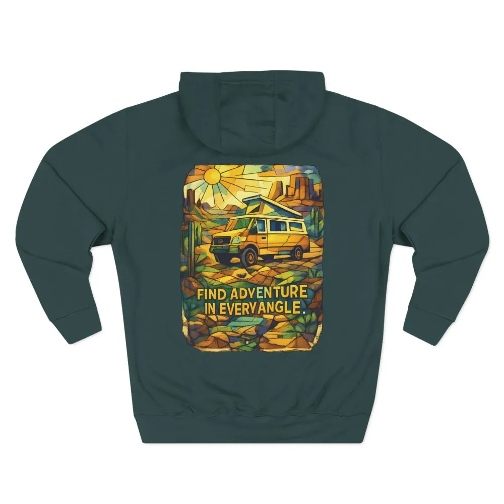 8228022251187217584_2048.jpeg Three-Panel Fleece Hoodie - "Find Adventure In Every Corner" Design Cubic-Line