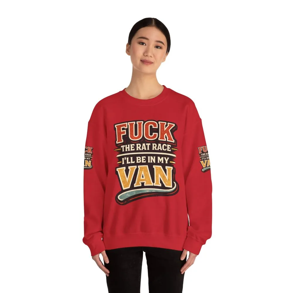 Unisex Heavy Blend™ Crewneck Sweatshirt — "Fuck The Rat Race" Design F**K-Line