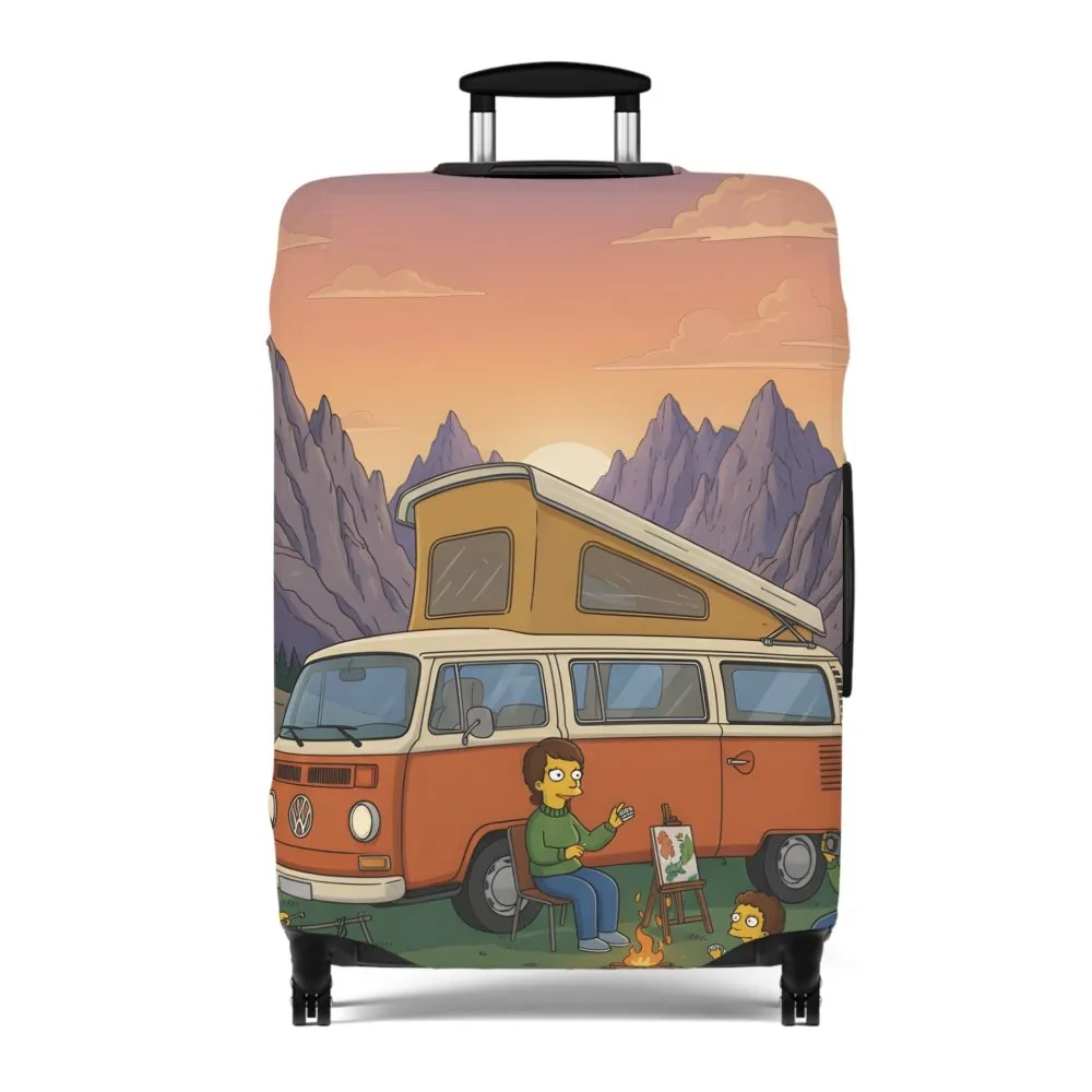 Luggage Cover — Adventure Camper Sketch Travel Suitcase(Design Sitcom-Line)