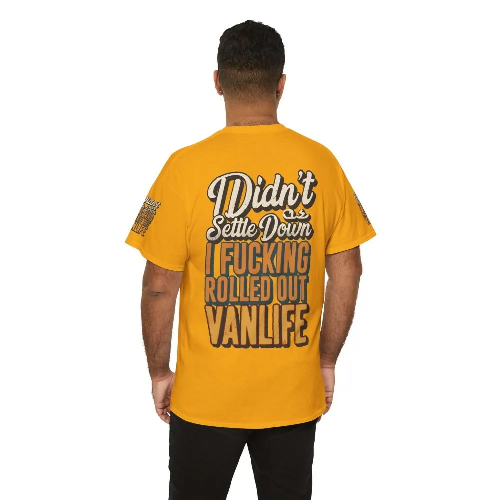 Unisex Heavy Cotton Tee — "Dind´t Settle Down" Design F**K-Line