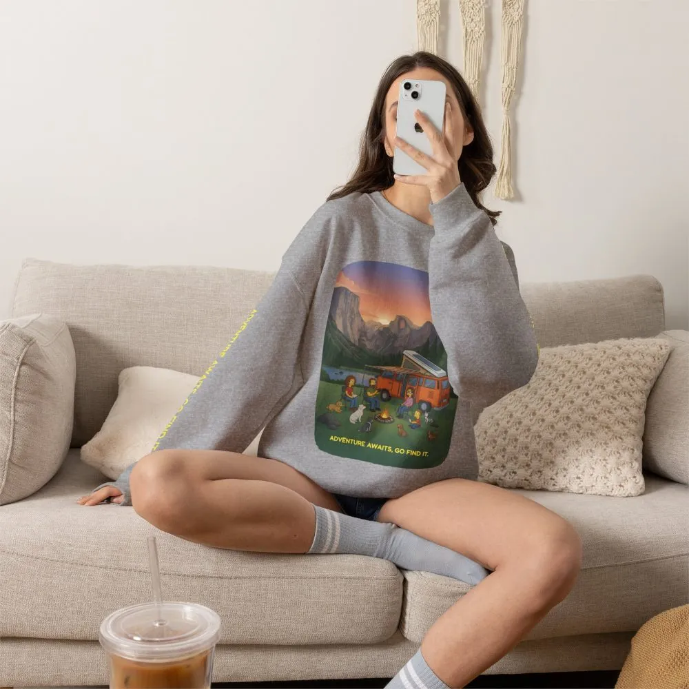 8269903906310953783_2048.jpeg Unisex Heavy Blend™ Crewneck Sweatshirt — "Adventure Awaits-Go Find It"" Design Sitcom-Line