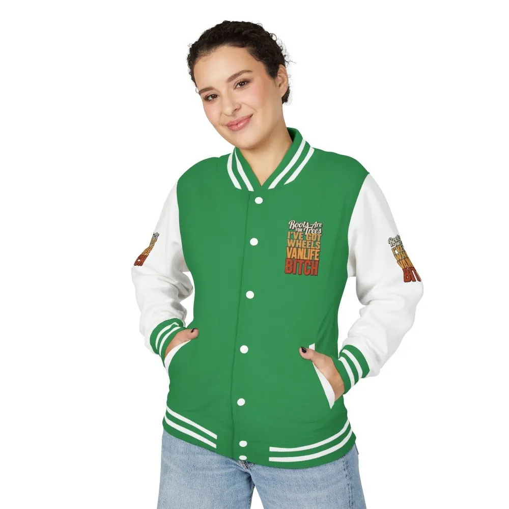 8274580934921168166_2048.jpeg Unisex Heavyweight Letterman Jacket — "Roots Are For Trees" Design F**K-Line