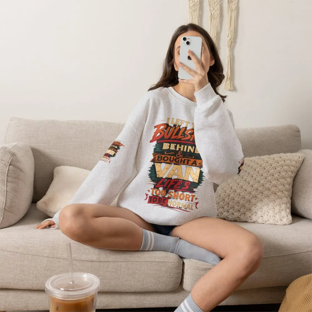 Unisex Heavy Blend™ Crewneck Sweatshirt — "I Left The Bullshit" Design F**K-Line