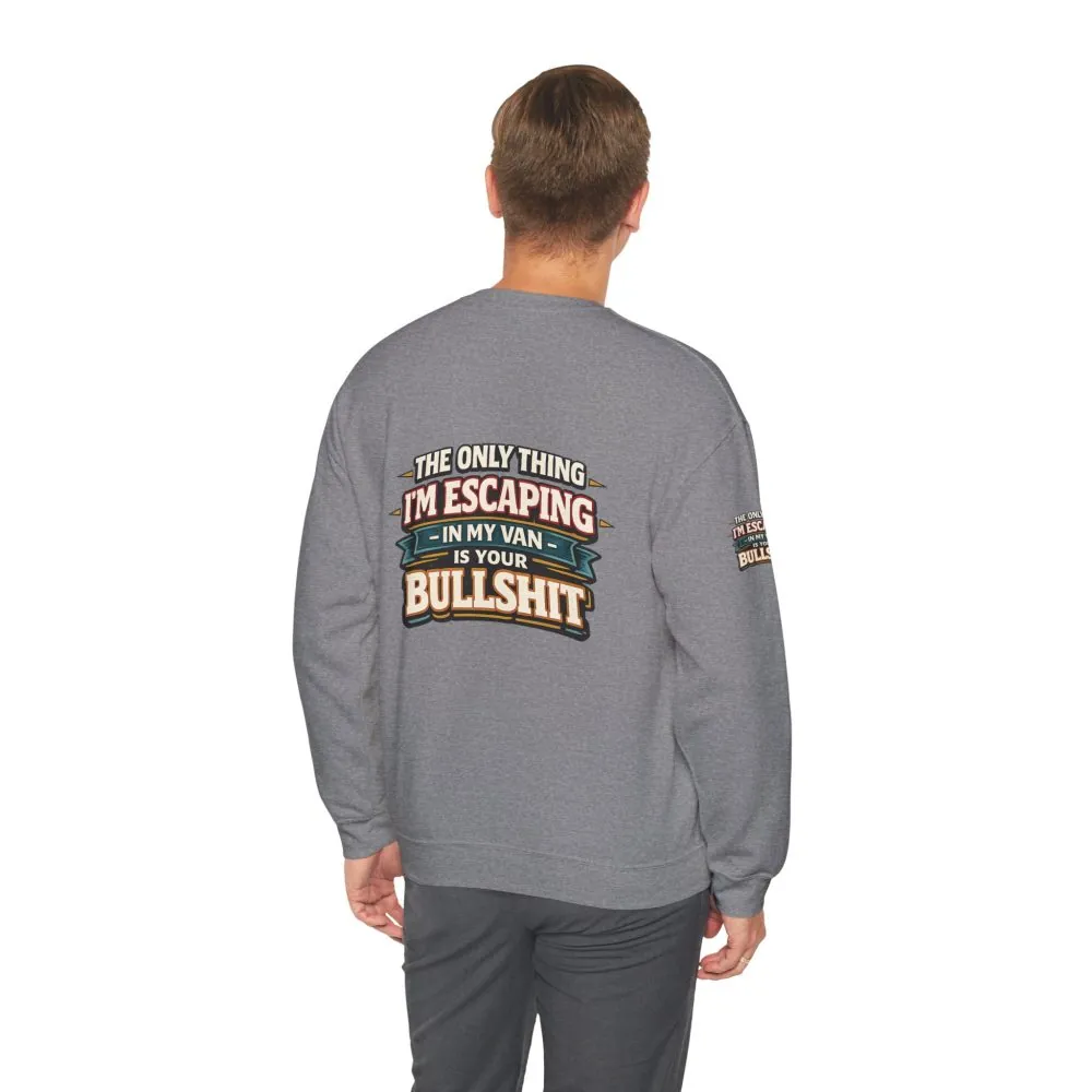 Unisex Heavy Blend™ Crewneck Sweatshirt — "The Only Thing I´m Escaping" Design F**K-Line