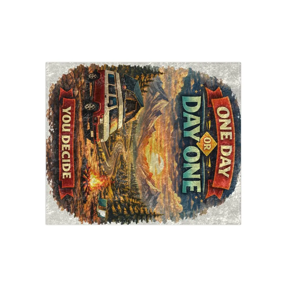 8302149982680983190_2048.jpeg Crushed Velvet Blanket —"One Day Or Day One" Design Scenic-Line (Campervan)