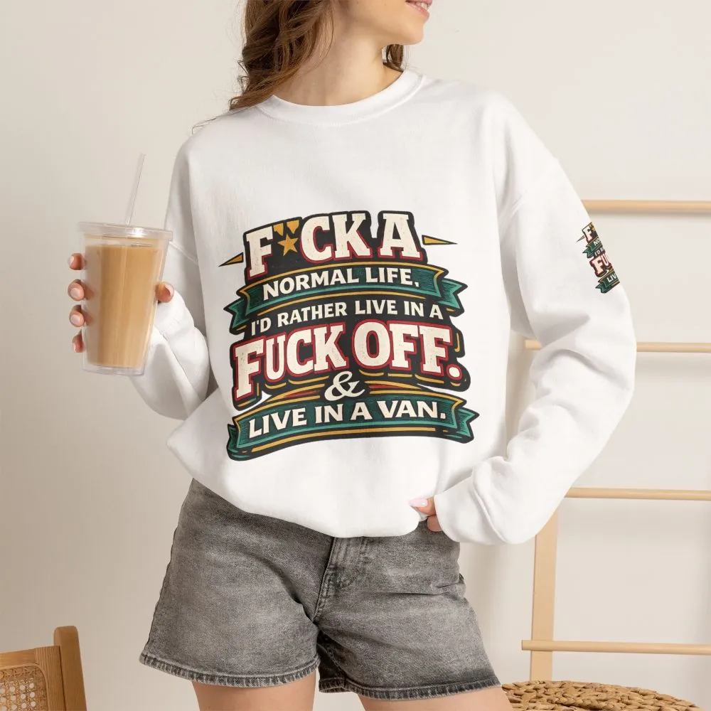 8307512604483525434_2048.jpeg Unisex Heavy Blend™ Crewneck Sweatshirt — "Fuck A Normal Life" Design F**K-Line