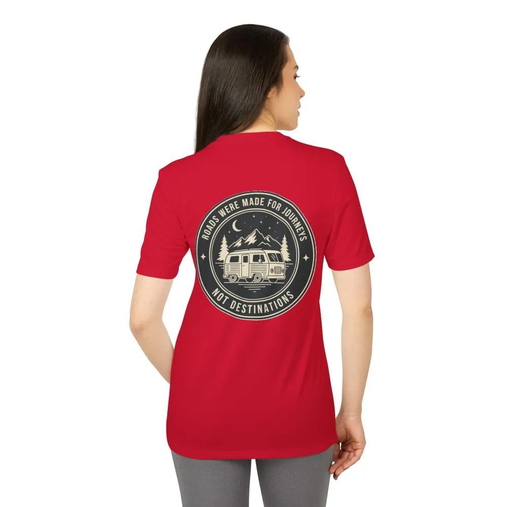 8310238698171330104_2048.jpeg T-Shirt(Adidas) — 'ROAD WHERE MADE FOR JOURNEYS-NOT DESTINATIONS' (font + back printed) Brand Adidas
