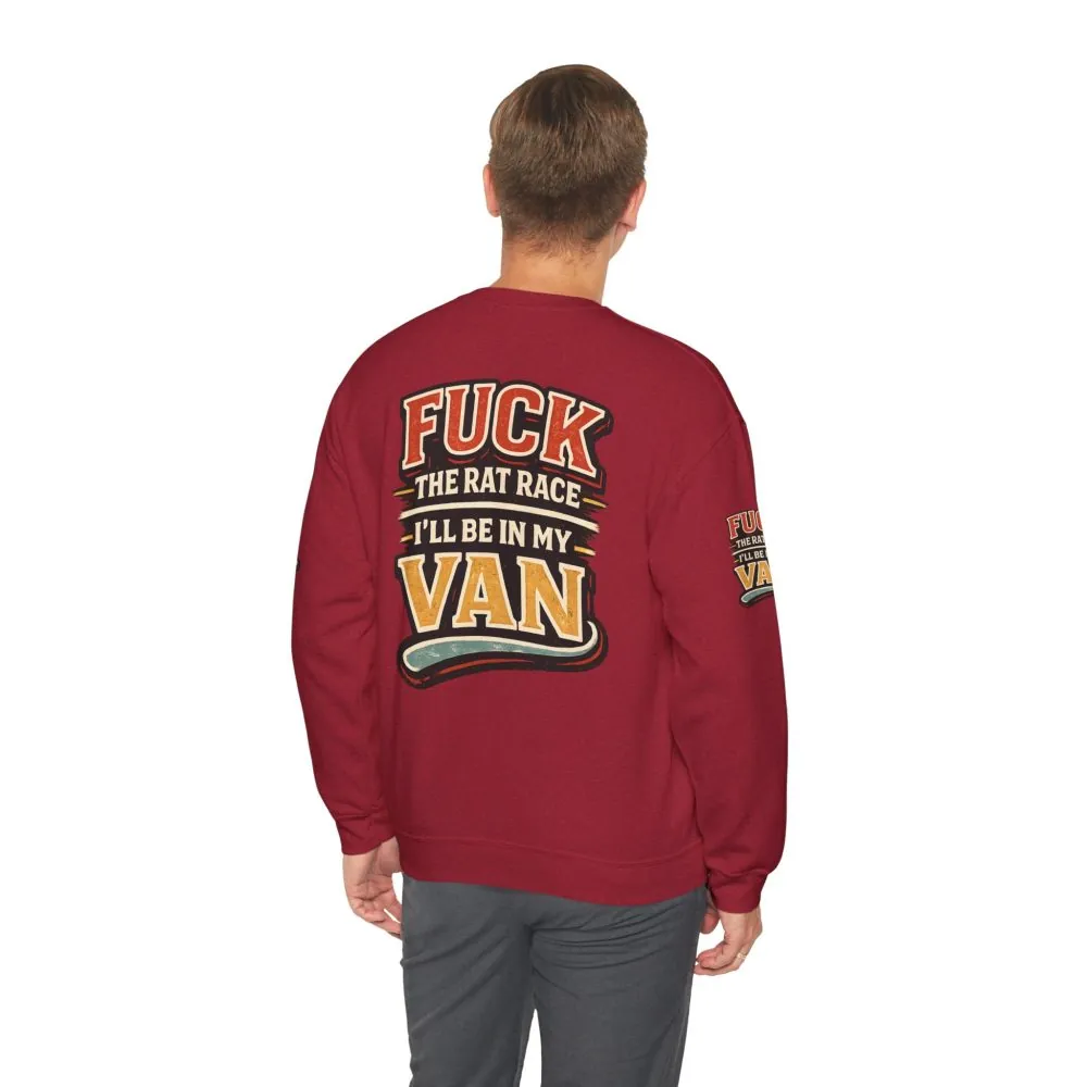 Unisex Heavy Blend™ Crewneck Sweatshirt — "Fuck The Rat Race" Design F**K-Line