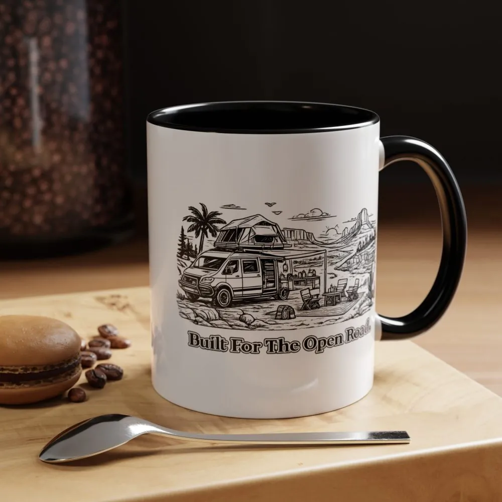 Accent Coffee Mug (11, 15oz) — "Built For The Open Road" Design Minimal-Line