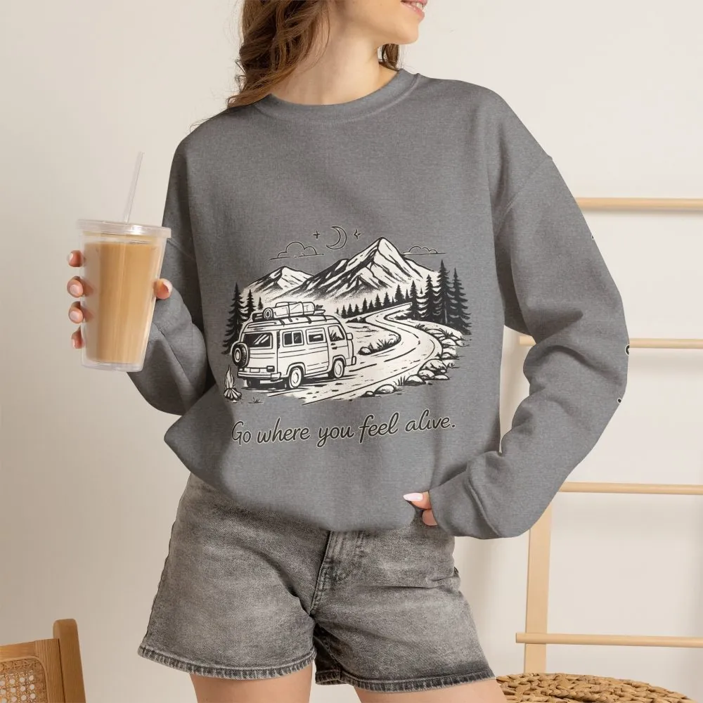 8330950767766877726_2048.jpeg Unisex Heavy Blend™ Crewneck Sweatshirt — "Go Where You Feel Alive" Design Minimal-Line