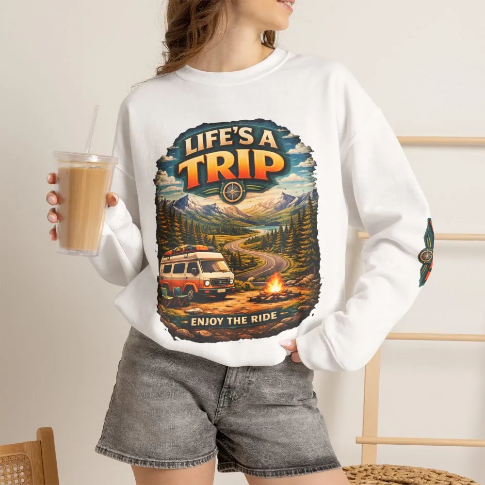 8341608018905350893_2048.jpeg Unisex Heavy Blend™ Crewneck Sweatshirt — "Life s A Trip" Design Scenic-Line