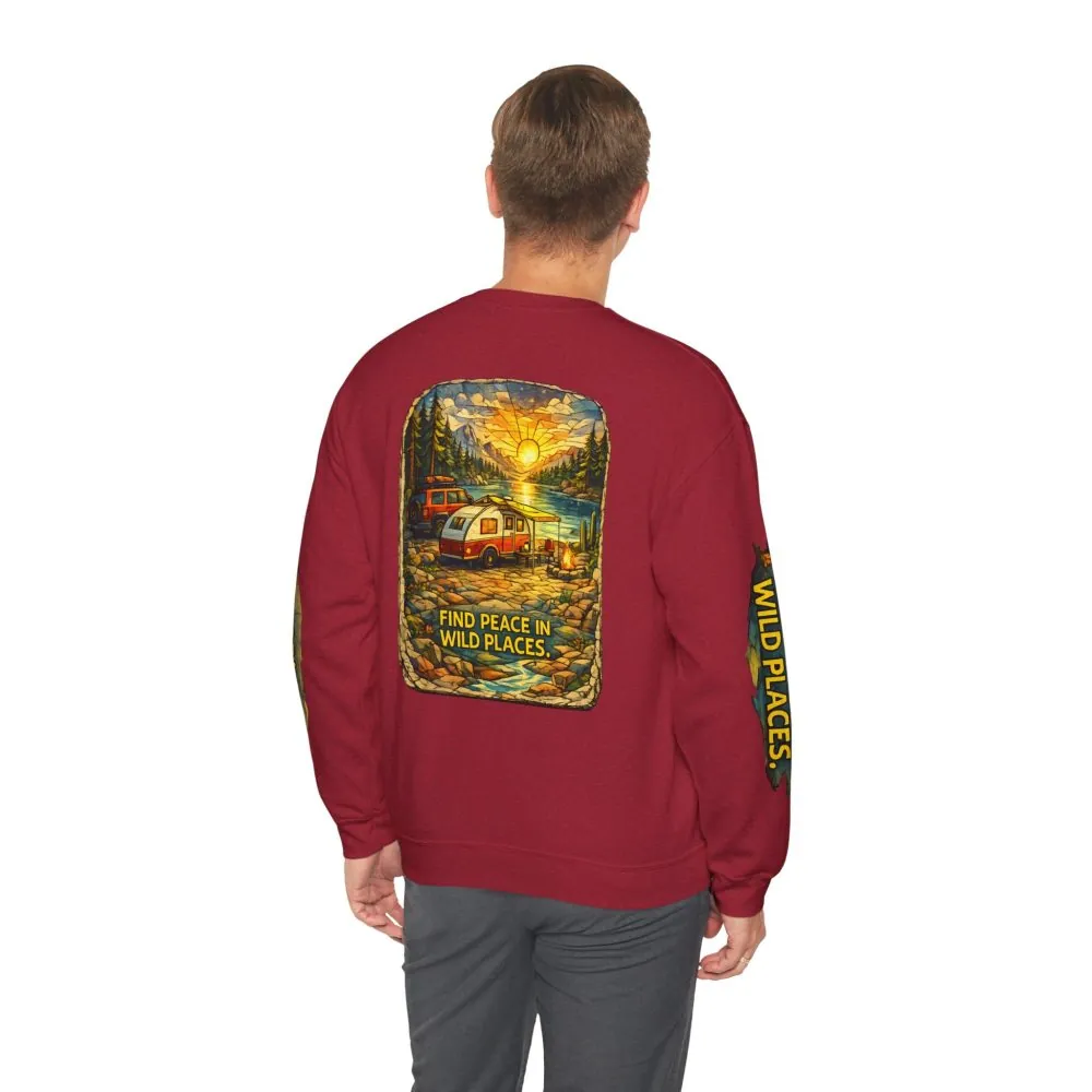 8345805659925801253_2048.jpeg Unisex Heavy Blend™ Crewneck Sweatshirt — "Find Peace In Wild Places" Design Cubic-Line