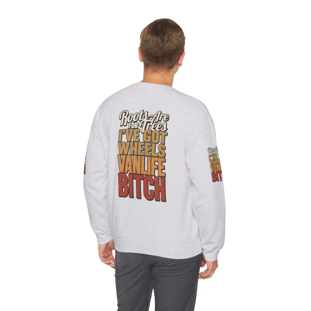 Unisex Heavy Blend™ Crewneck Sweatshirt — "Roots Are For Trees" Design F**K-Line