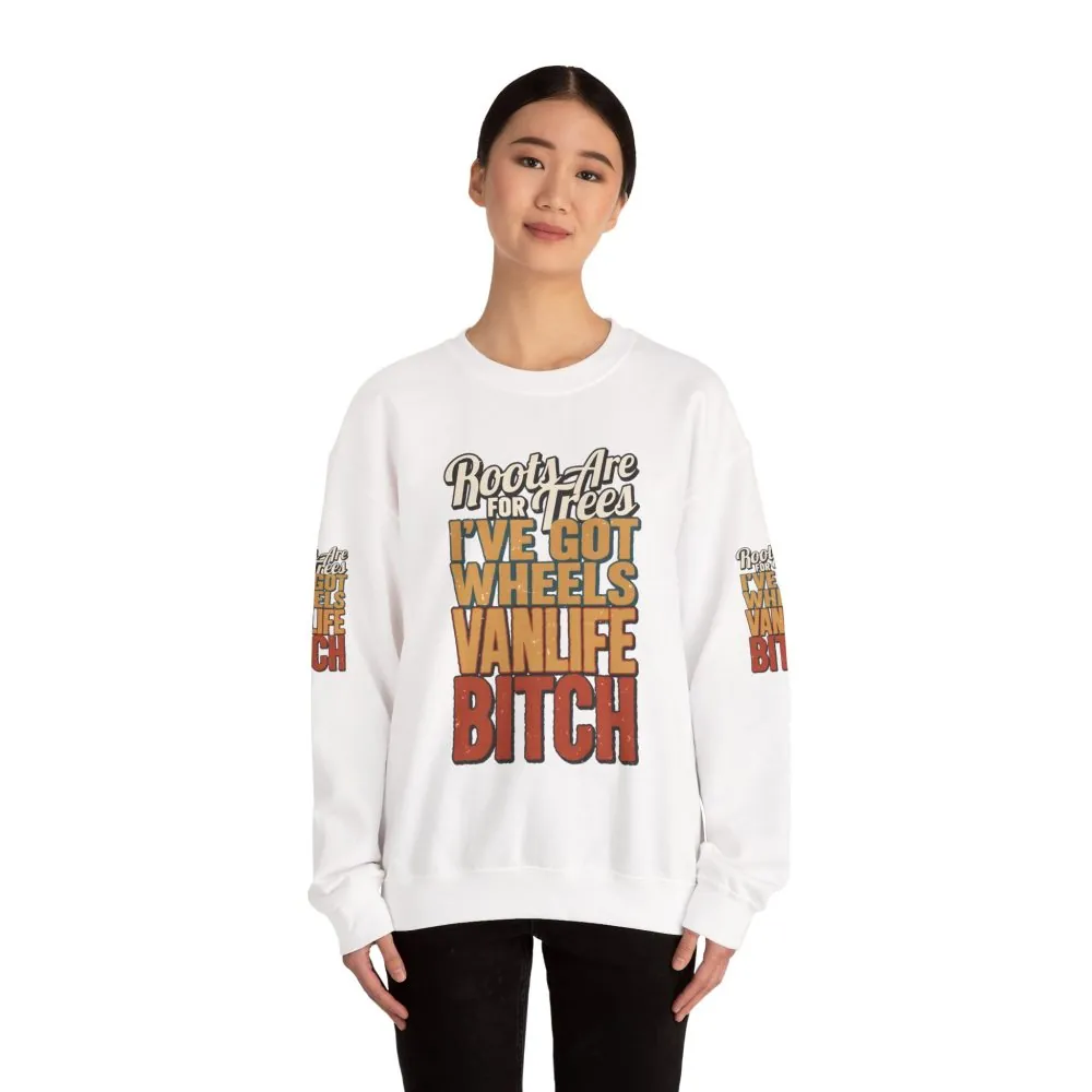 Unisex Heavy Blend™ Crewneck Sweatshirt — "Roots Are For Trees" Design F**K-Line