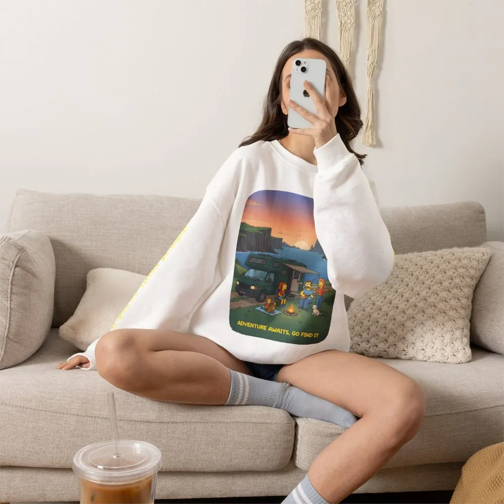 8385142621303507058_2048.jpeg Unisex Heavy Blend™ Crewneck Sweatshirt — "Adventure Awaits-Go Find It"" Design Sitcom-Line