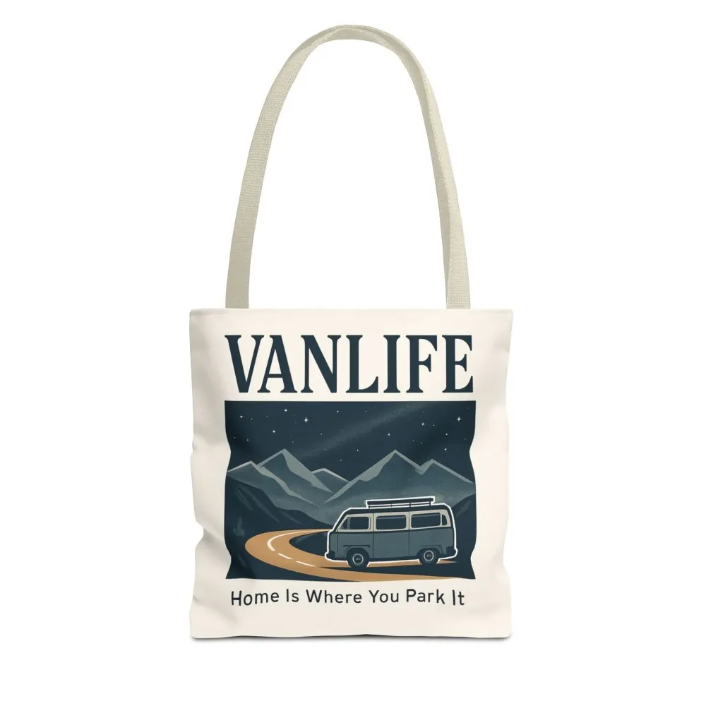 8398554756369831090_2048.jpeg Vanlife Tote Bag — "Vanlife - Home Is Where You Park It" Campervan Beach/Adventure Tote