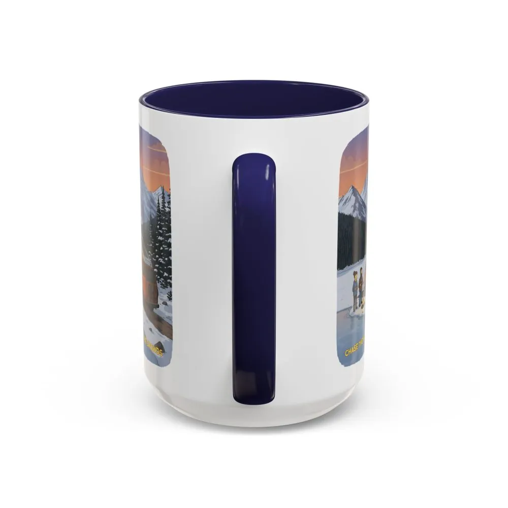 Accent Coffee Mug (11, 15oz) — "Chase The Views-Not The Crowds"" Design Sitcom-Line