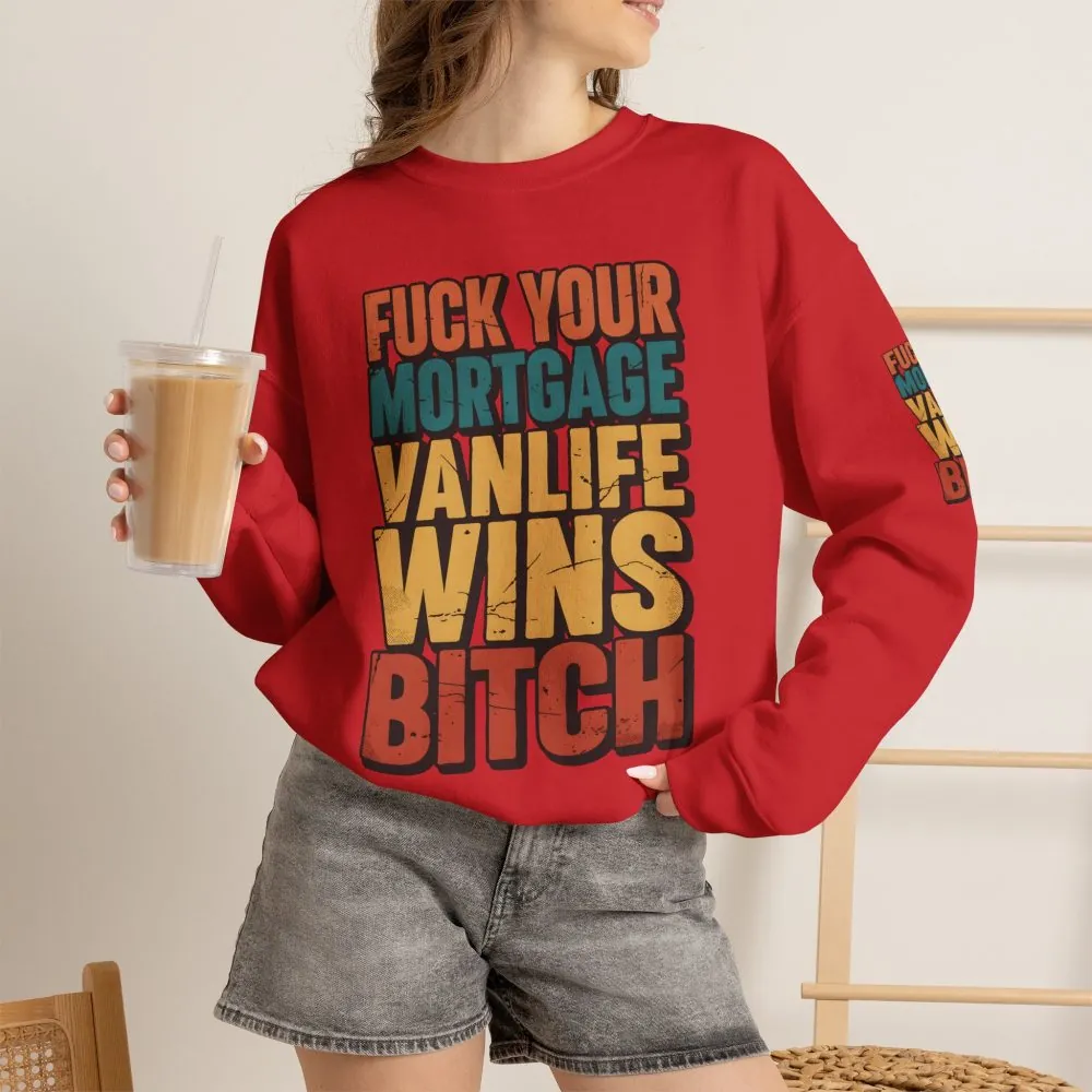 8401043508958566814_2048.jpeg Unisex Heavy Blend™ Crewneck Sweatshirt — "Fuck Your Mortgage" Design F**K-Line