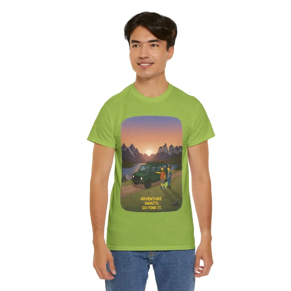 8402088007785219122_2048.jpeg Unisex Heavy Cotton Tee — "Adventure Awaits-Go Find It" Design Sitcom-Line