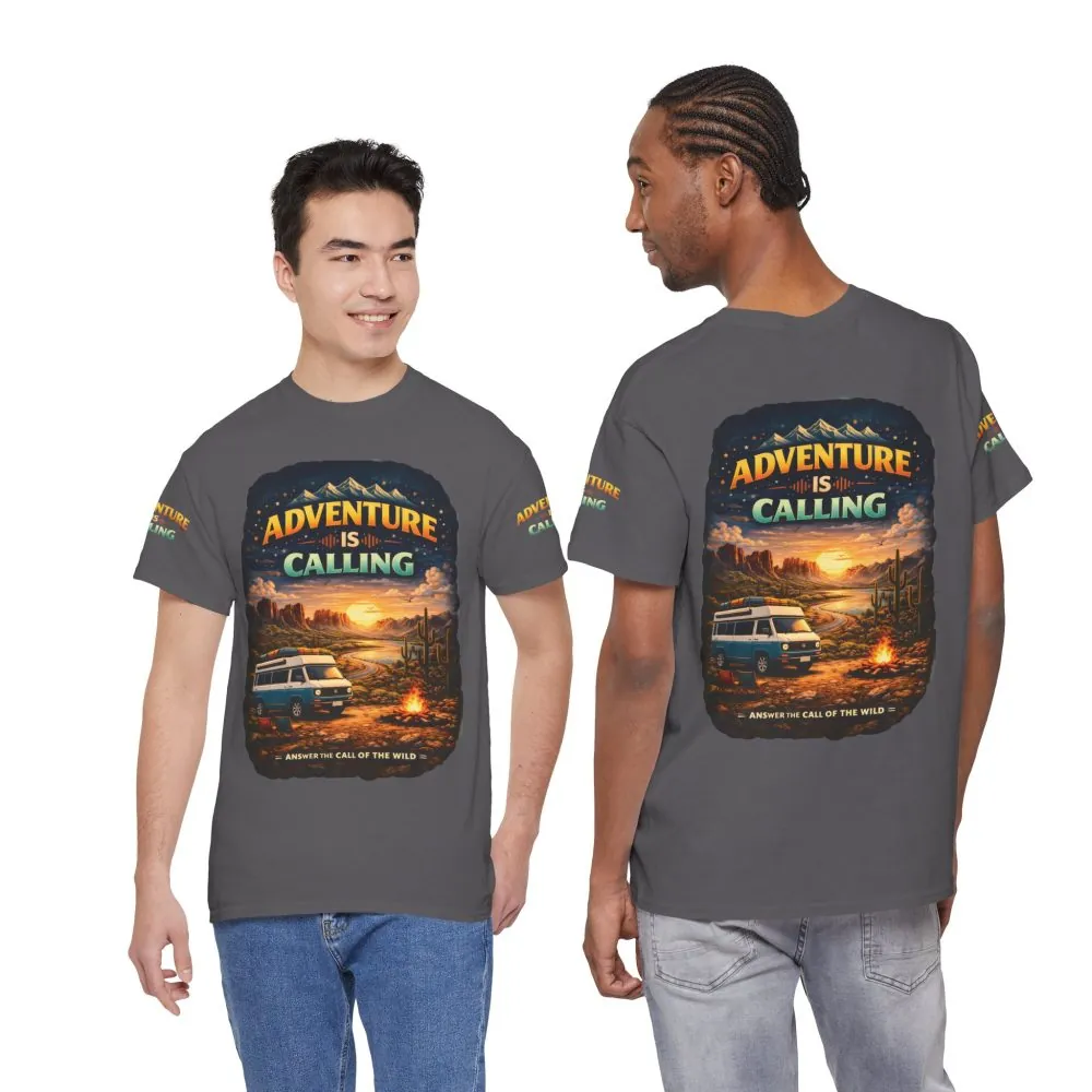 8402756617593674289_2048.jpeg Unisex Heavy Cotton Tee — "Adventure Is Calling" Design Scenic-Line